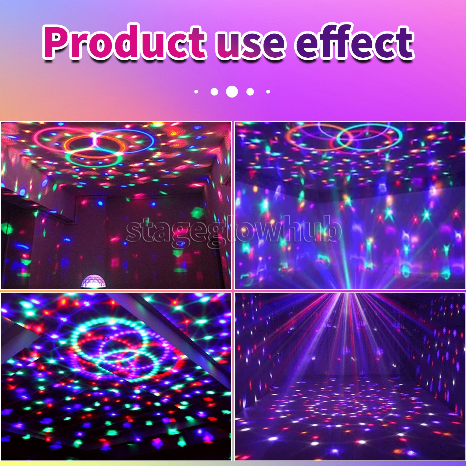 PAIDUN Mini Crystal Magic Ball Light Strobe Music Control Party Disco DJ KTV Bar