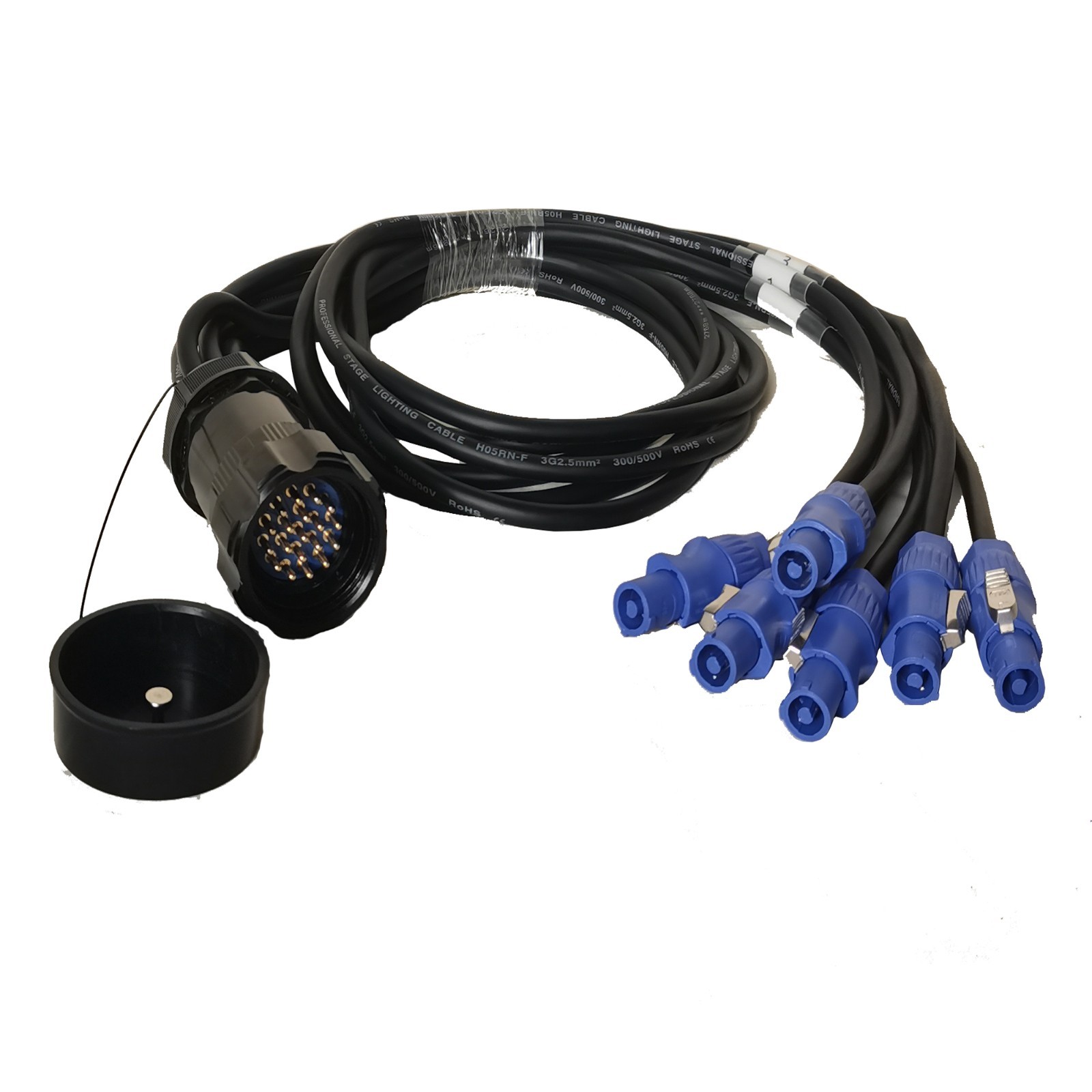 19pin Socapex to 3pin Powercon Power Cable 5ft 1.5meters 13AWG for Power Distro