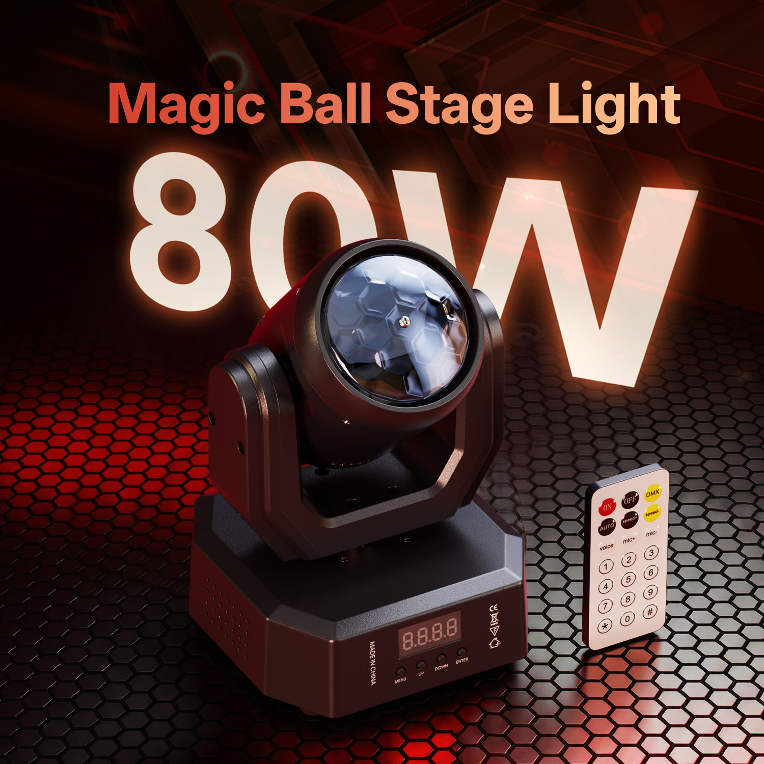 80W DMX LED Moving Head Lights RGBW Gobo Beam Stage Spot Light Effects DJ Disco
