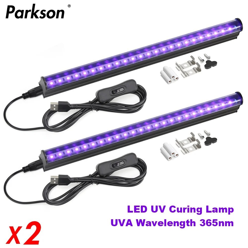 2Pcs 96LED UV Black Light Bar Fixtures Ultraviolet Lamp Strip US Plug Party Club