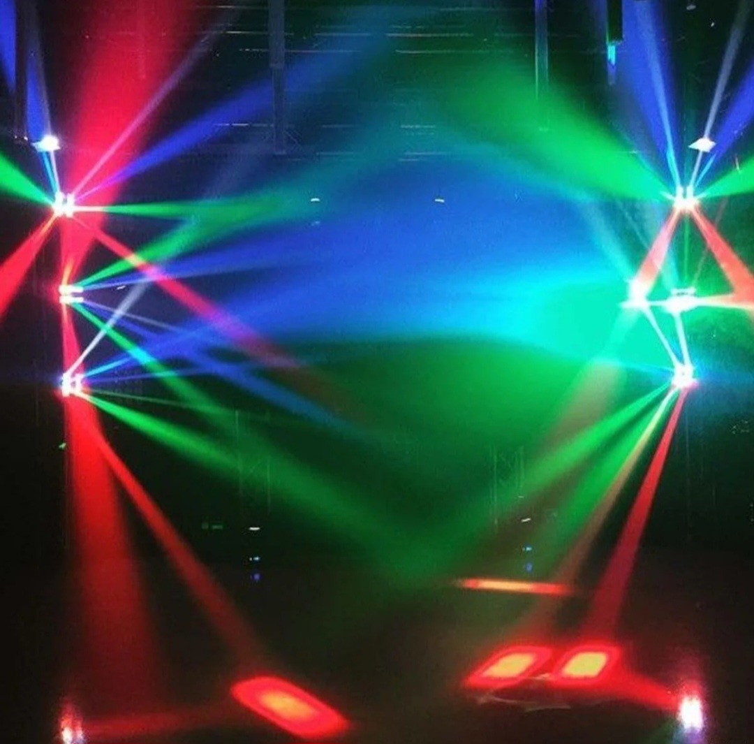 2PCS 8 LED Spider Moving Head Beam Stage Lighting RGBW DMX DJ Lights