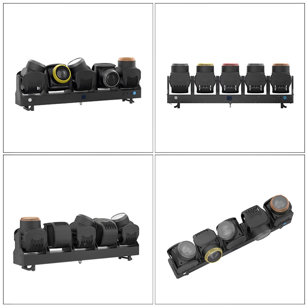 5x120W LED Moving Head Matrix Light DMX RGB 3in1 Zoom Beam Strobe Halo Ring