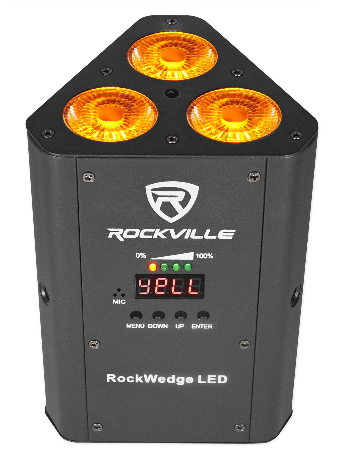 6 Rockville RockWedge LED 54w RGBWA+UV Rechargeable Wireless DMX Lights+Backpack