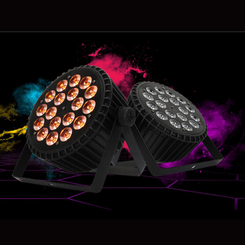 SHEHDS 18X18W Aluminum Alloy LED Flat Par RGBWAUV Stage Lights For DJ Disco Bar