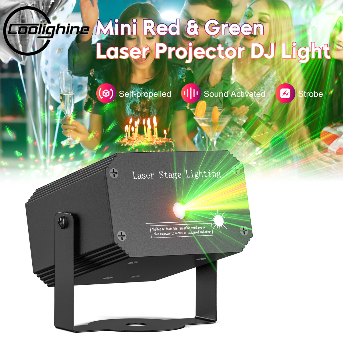 Mini Laser Projector Stage Lights LED R/G Disco Lighting Xmas Party KTV DJ Light