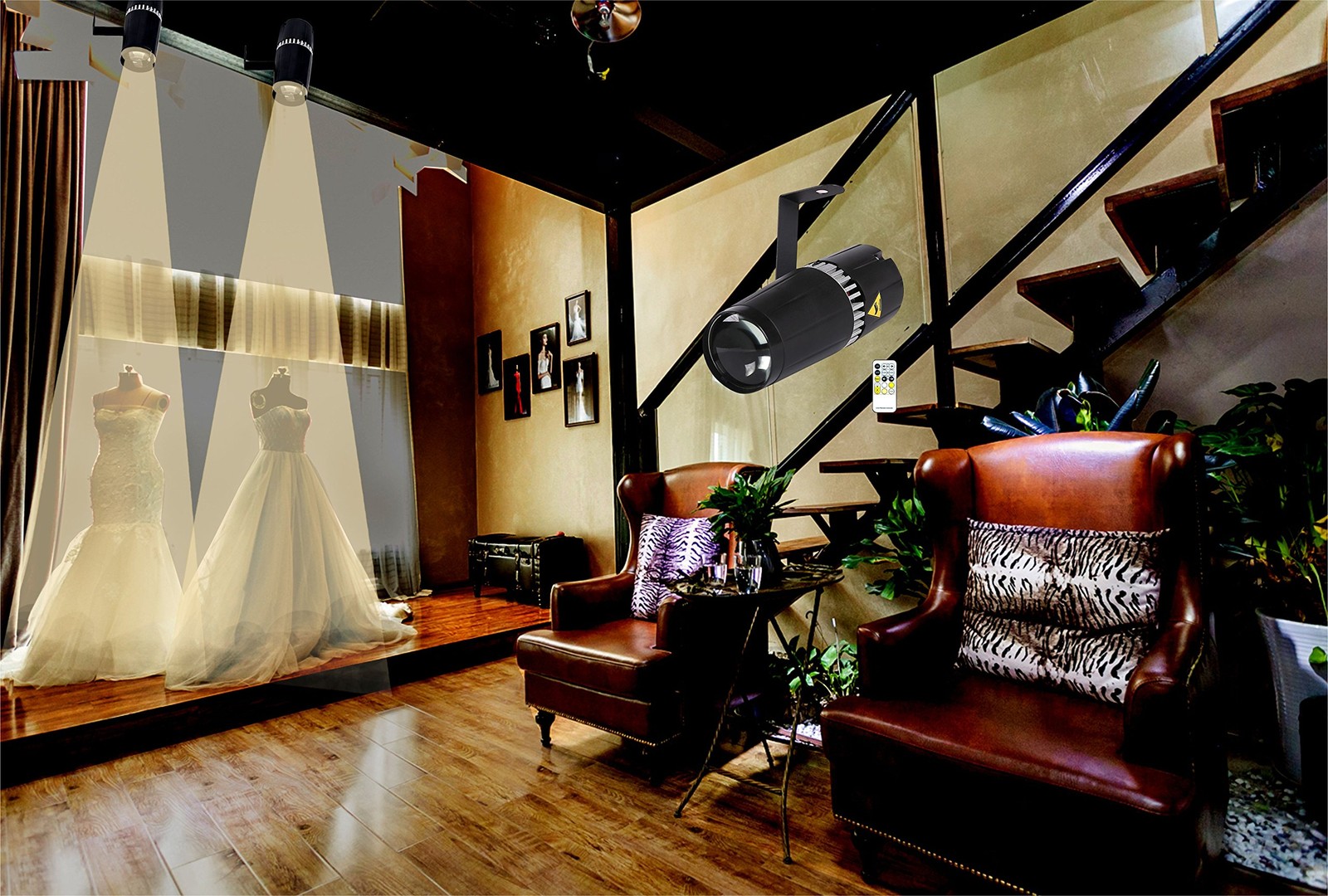 LED pinspot Stage Light,SENLAN 6W Double White/Cool White&Warm White pinspot