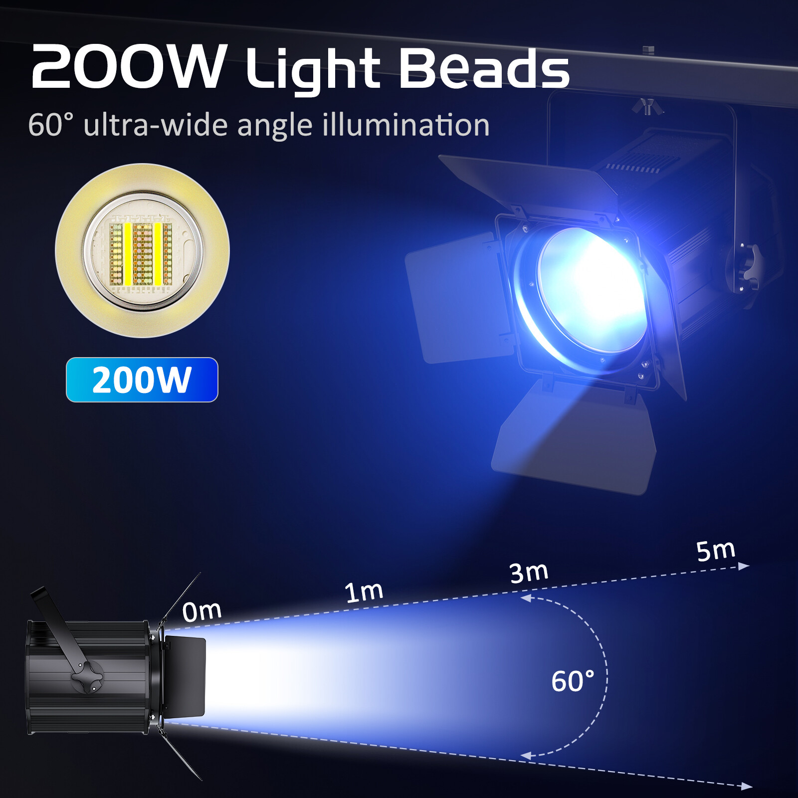 8PC 200W 6IN1 COB LED RGBWA UV PAR Lights Stage Lighting DMX DJ Disco Show Light