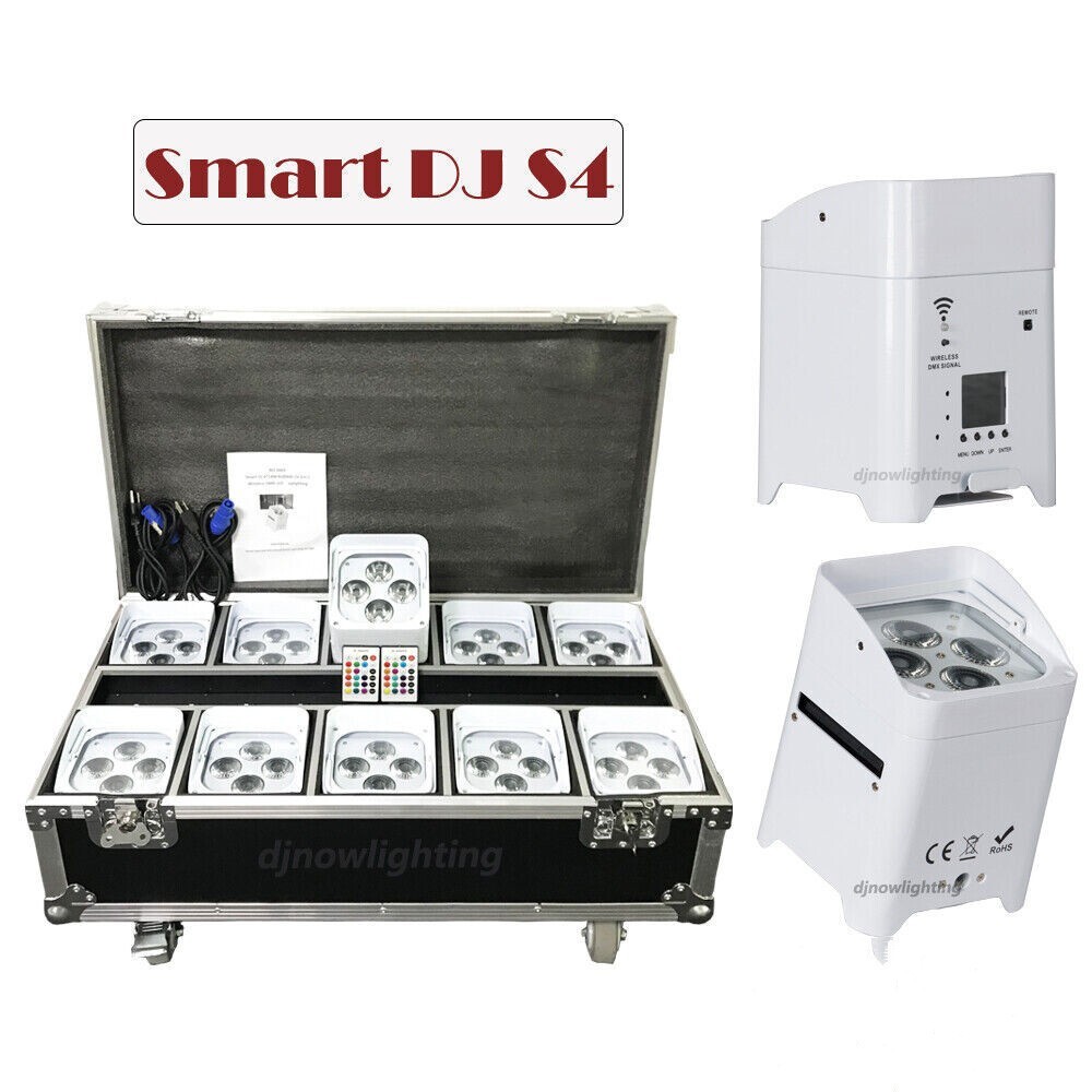 10pcs DJ Party Event uplighting 4*18W RGBWAUV LED Battery Uplight for Wedding