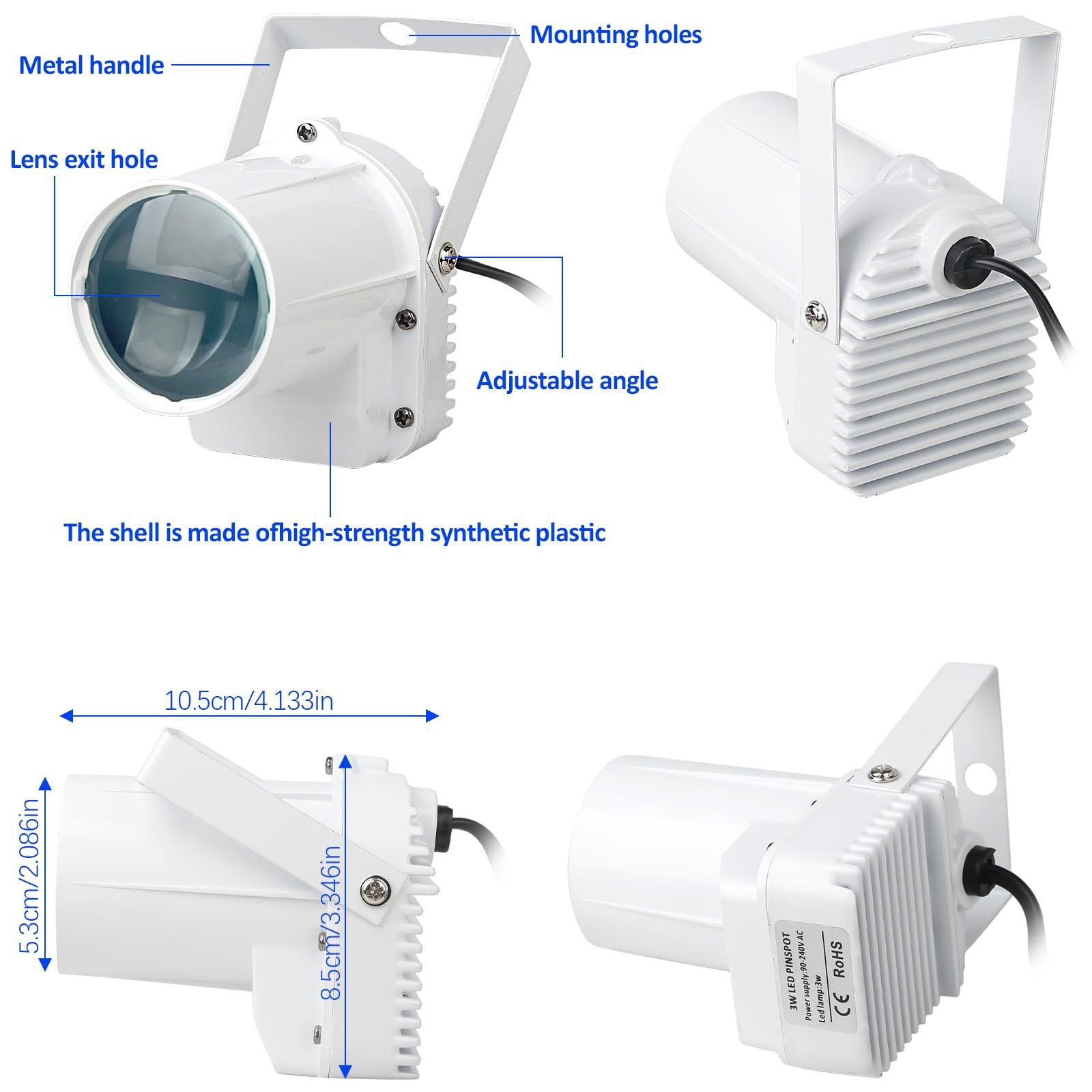 Spotlight for Disco Ball Lights Pin Spot Light, White Led Beam Pinspot Light …