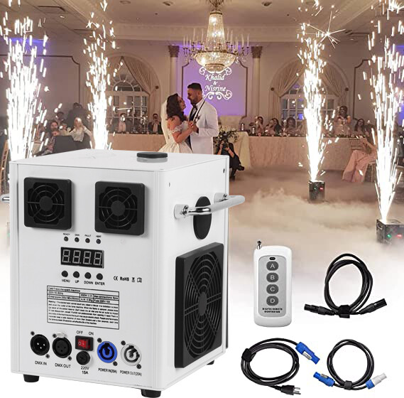 2PCS 700W Cold Spark Machine Stage Effect DMX DJ Party Wedding+Remote Control