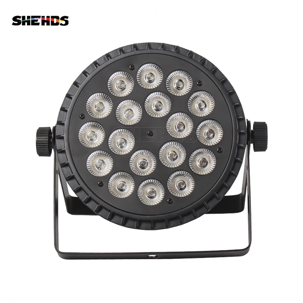4PCS SHEHDS Aluminum Alloy LED Par Flat 18X18W RGBWAUV Par Stage Lights DJ Disco