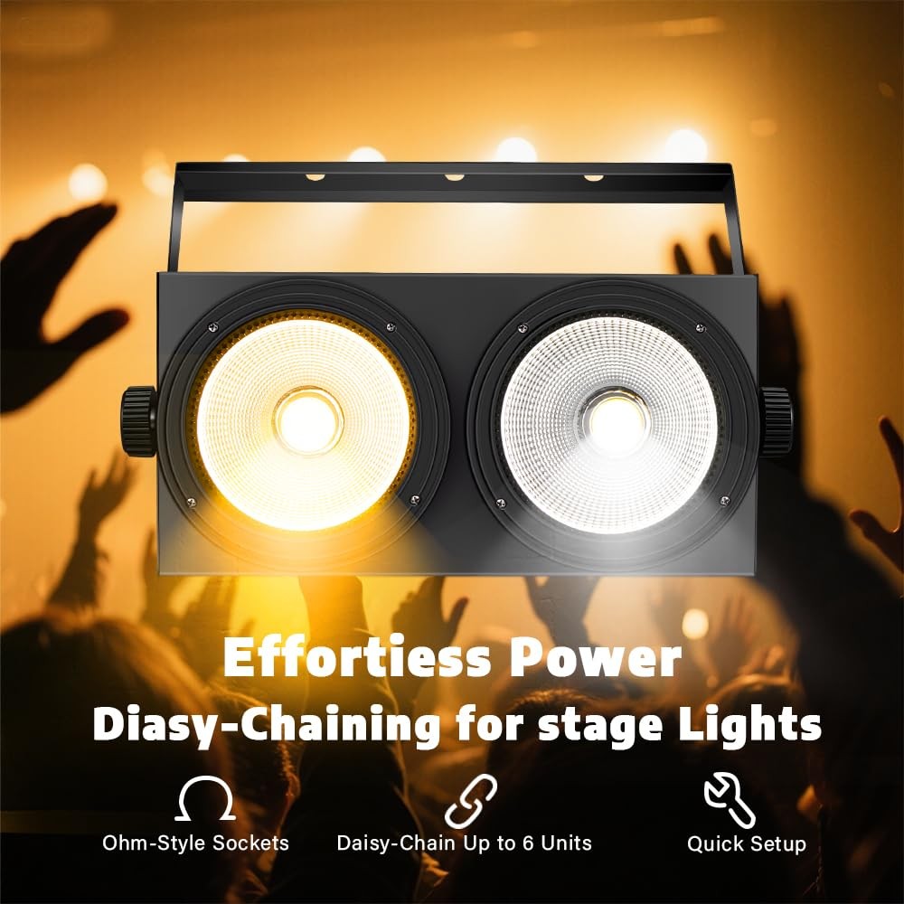 MINGJIE 200W COB Blinder Light, DMX512 LED PAR Can Stage Light | 2-in-1 Cool/…