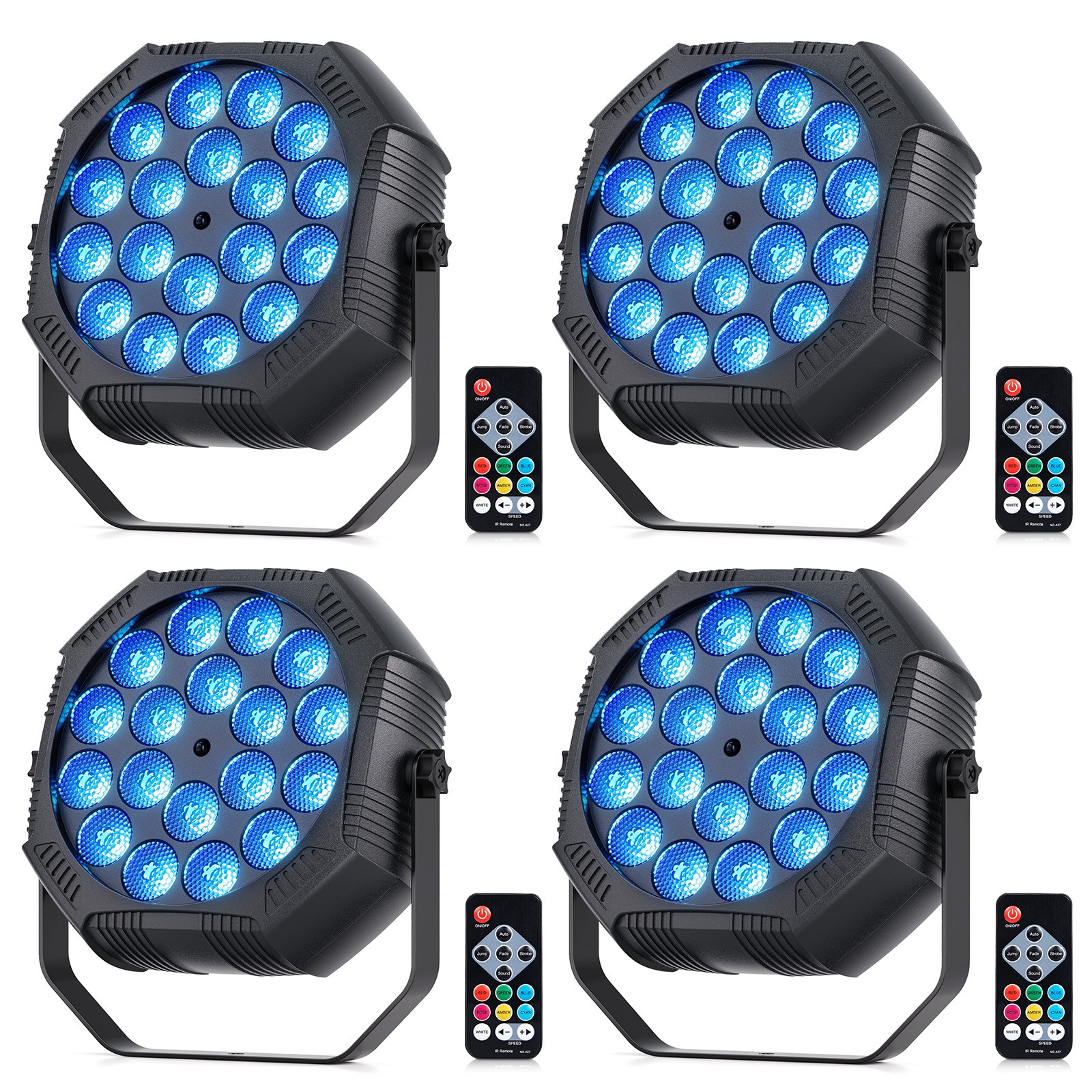 36W RGB 18LED Par Light With Remote Sound Active Battery Powered Stage DJ Party
