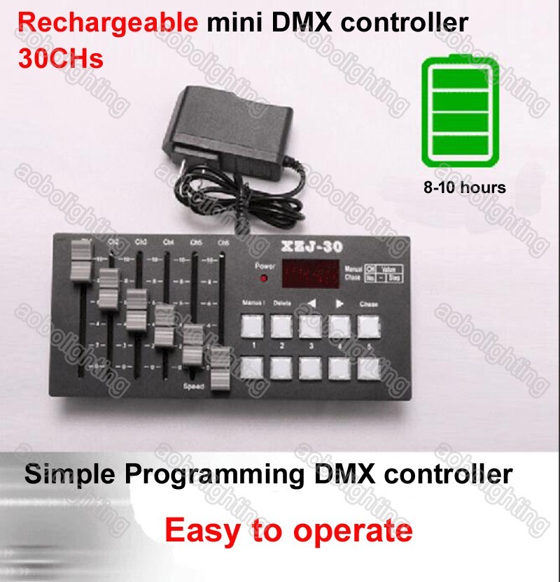 Stage Light Dmx Controller 512 Battery Powered Mini Stage Lighting Console 30CH