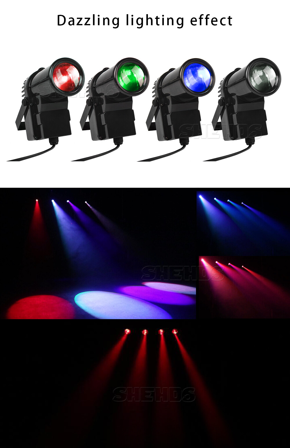 SHEHDS Mini LED Spotlight 10W Lighting With DMX For Party Club DJ Disco Bar
