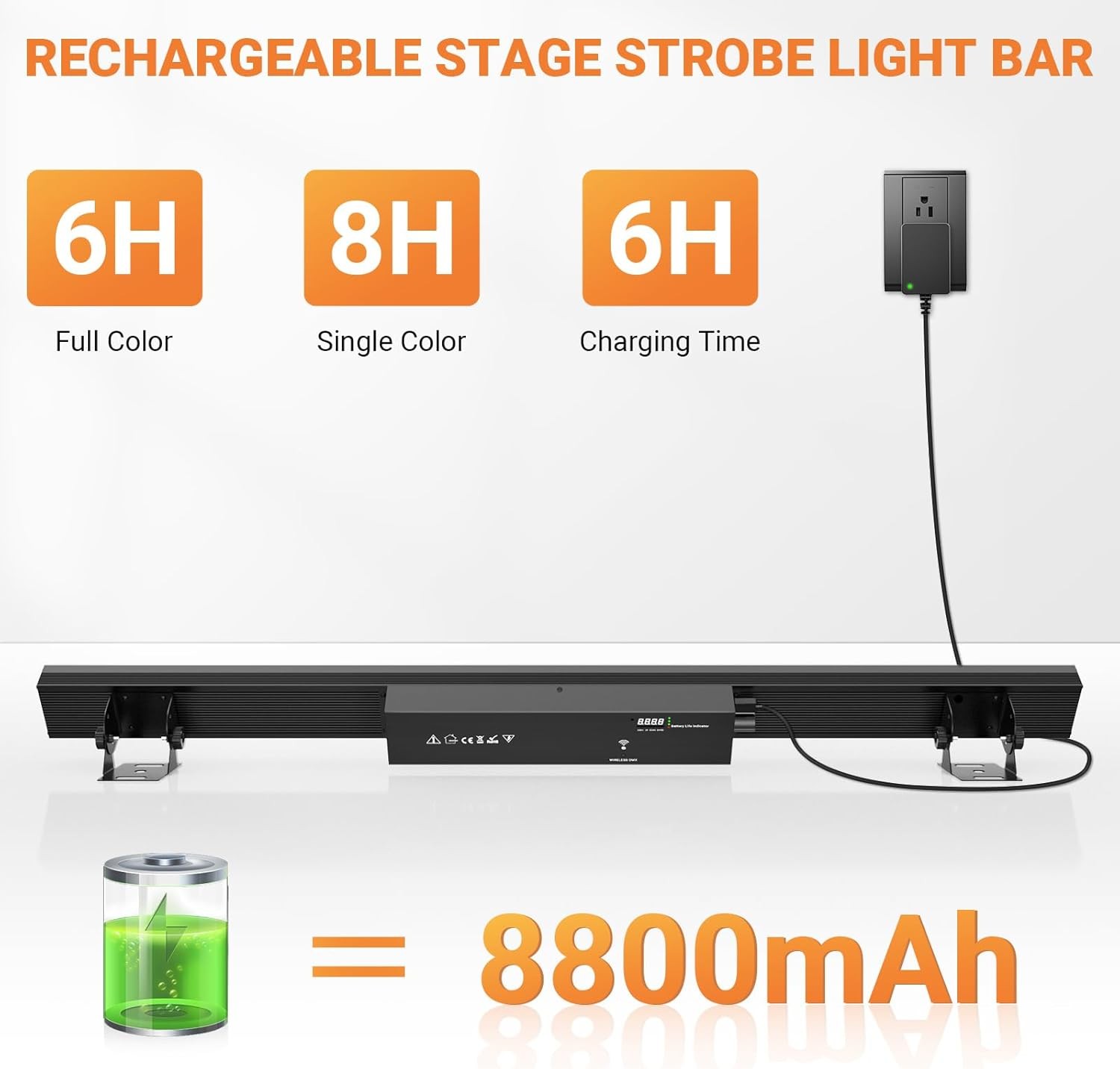 Wireless Stage Light 150W RGBW Battery 2.4G DMX Remote