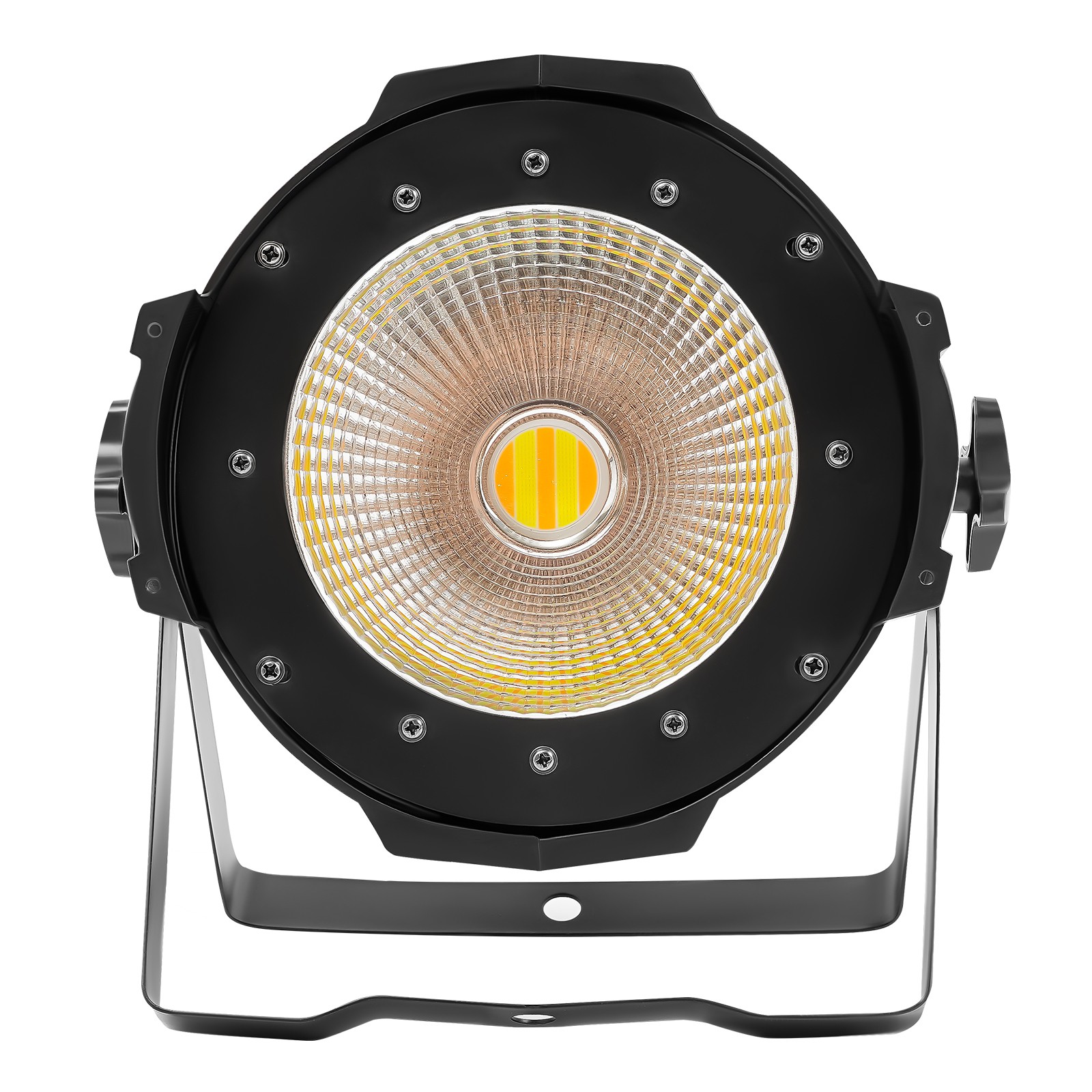 200W Stage Light with Barn Doors,COB LED Spotlights Warm & Cold White Par Light