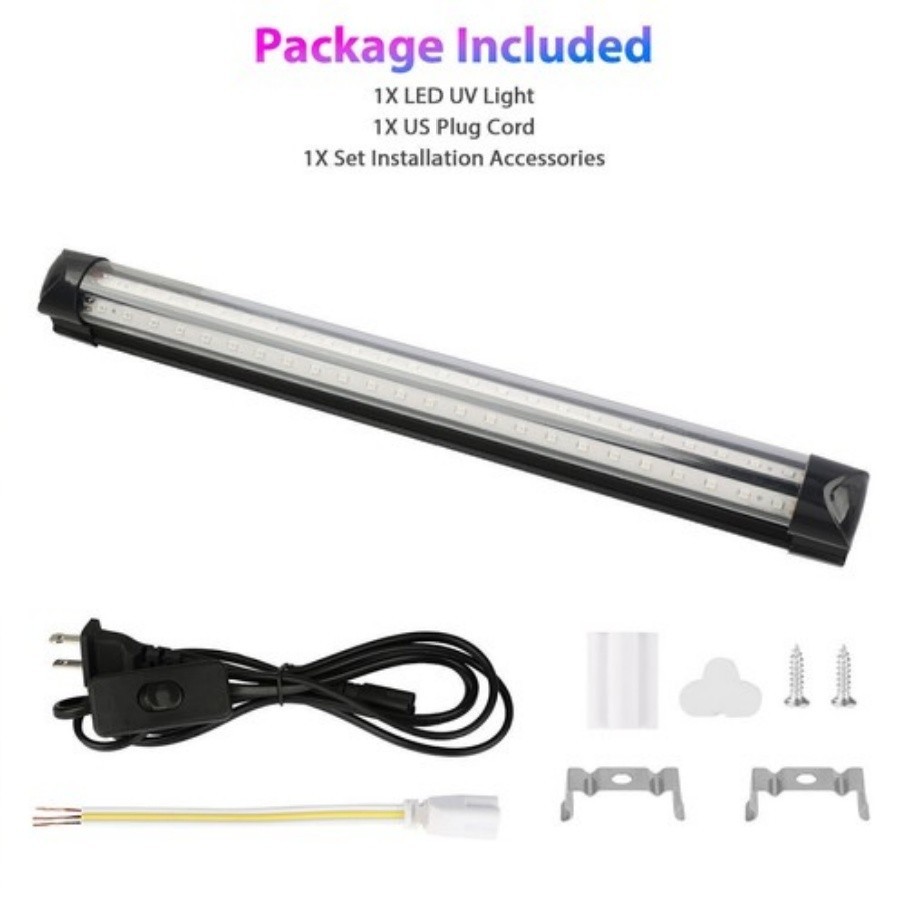 UV Black Light Bar Fixtures Ultraviolet Lamp Strip US Plug DJ Party Club 48LED