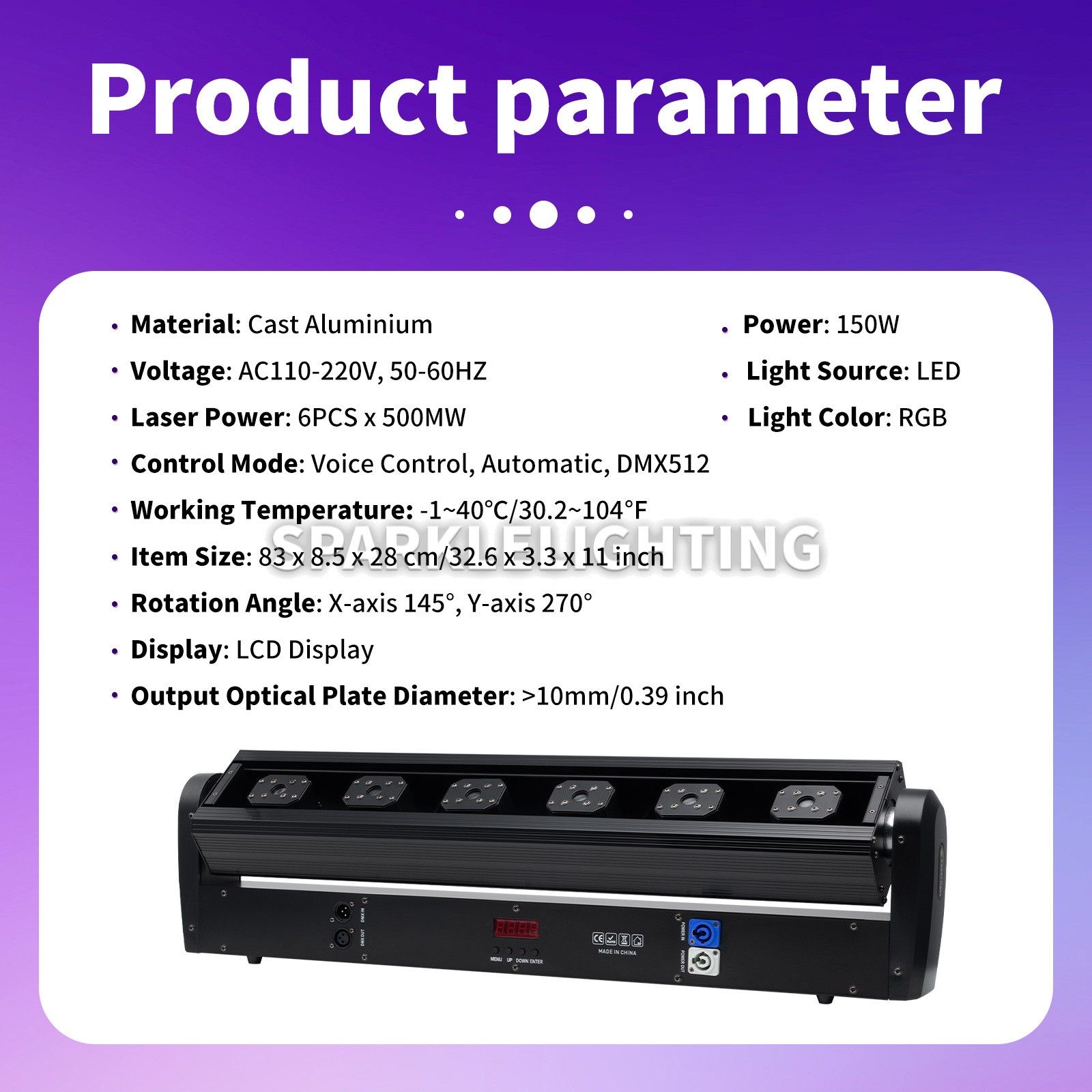 PAIDUN LED 6 Eye Laser Moving Head Light Bar RGB 6x500MW Disco DJ Party Lighting