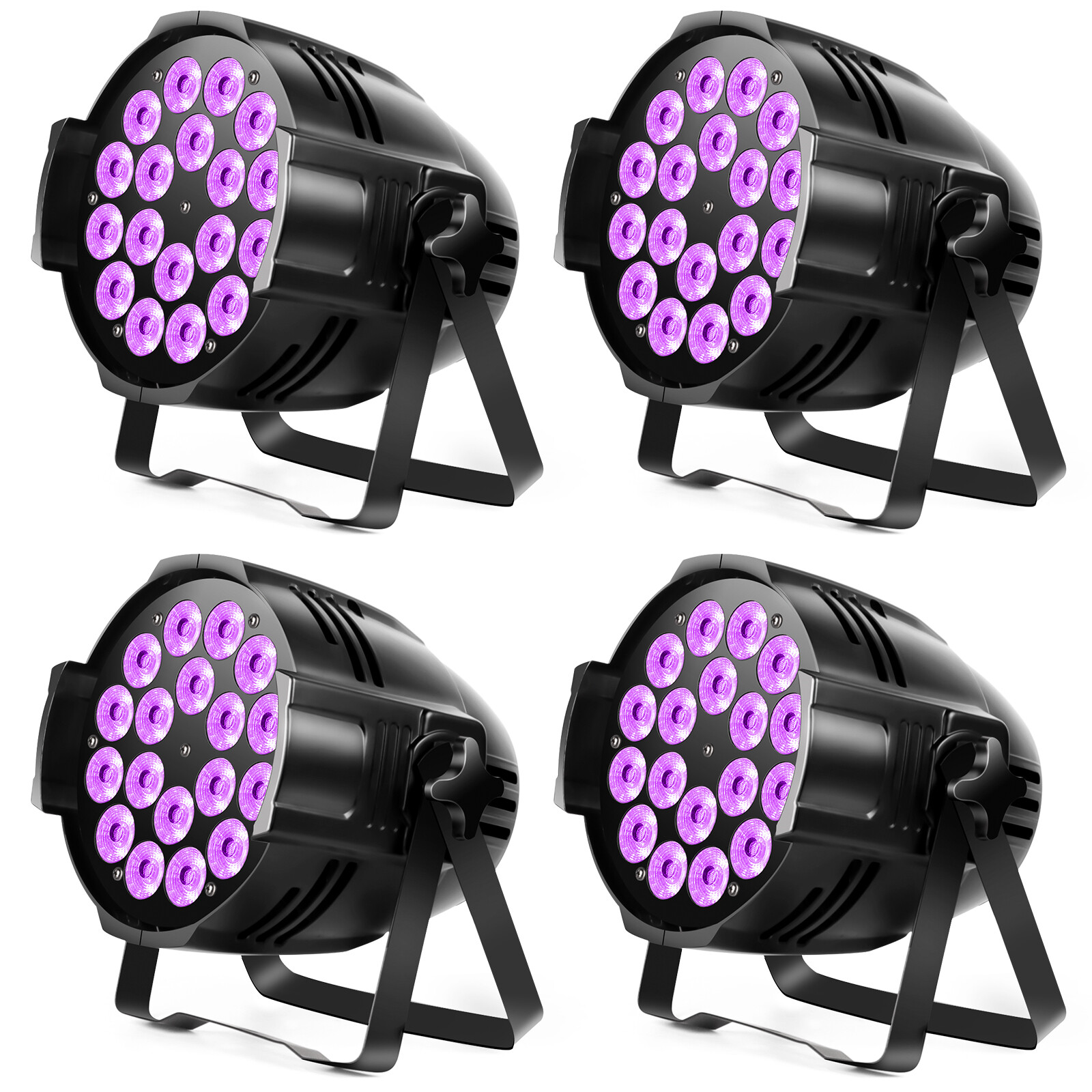 4PCS 270W RGBW Par Can Stage Light Strobe Beam 18 LED DMX512 DJ Disco Party Show