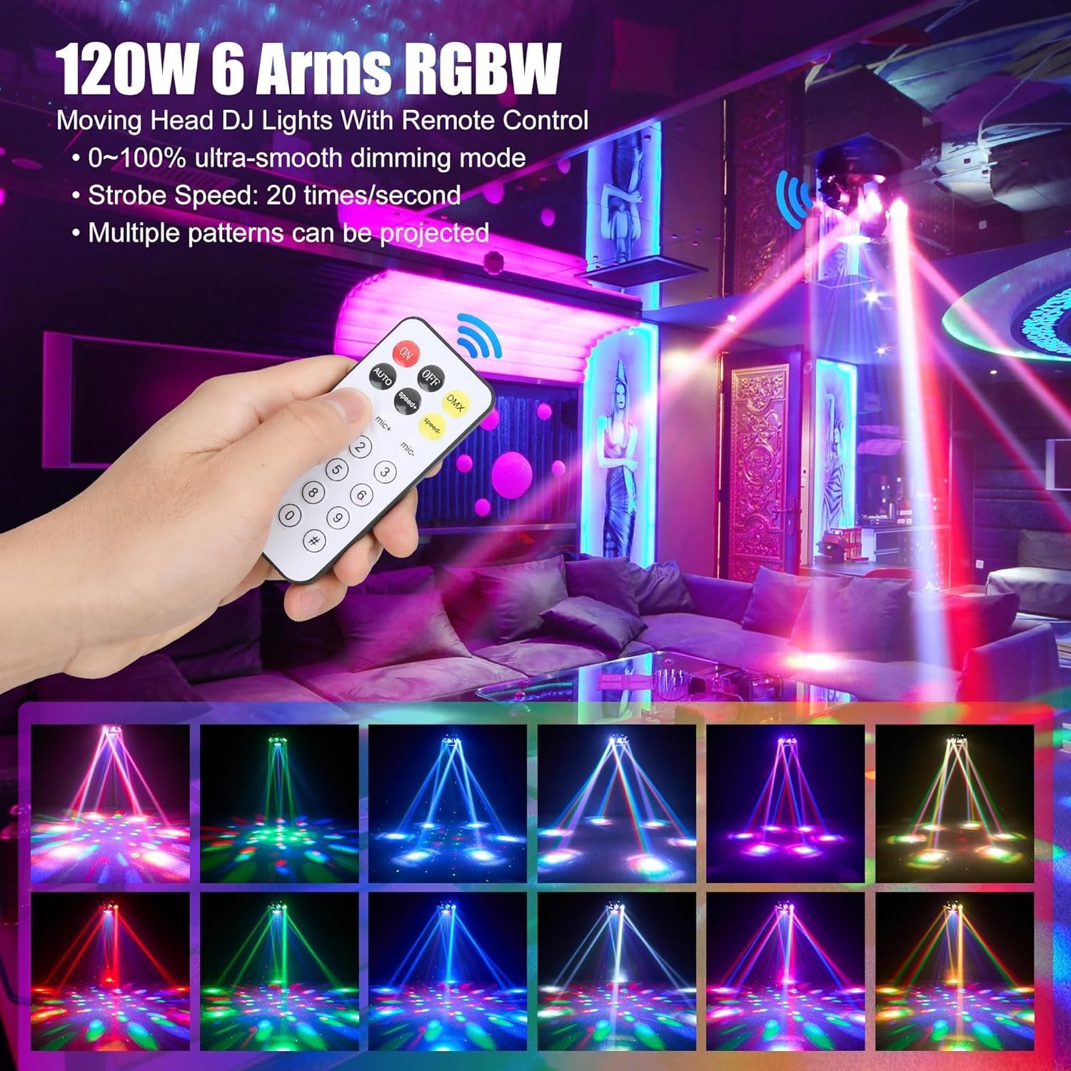 Moving Head DJ Lights with Abyss Tunnel Beam Effect,540°X & 180°Y Multi-Head …