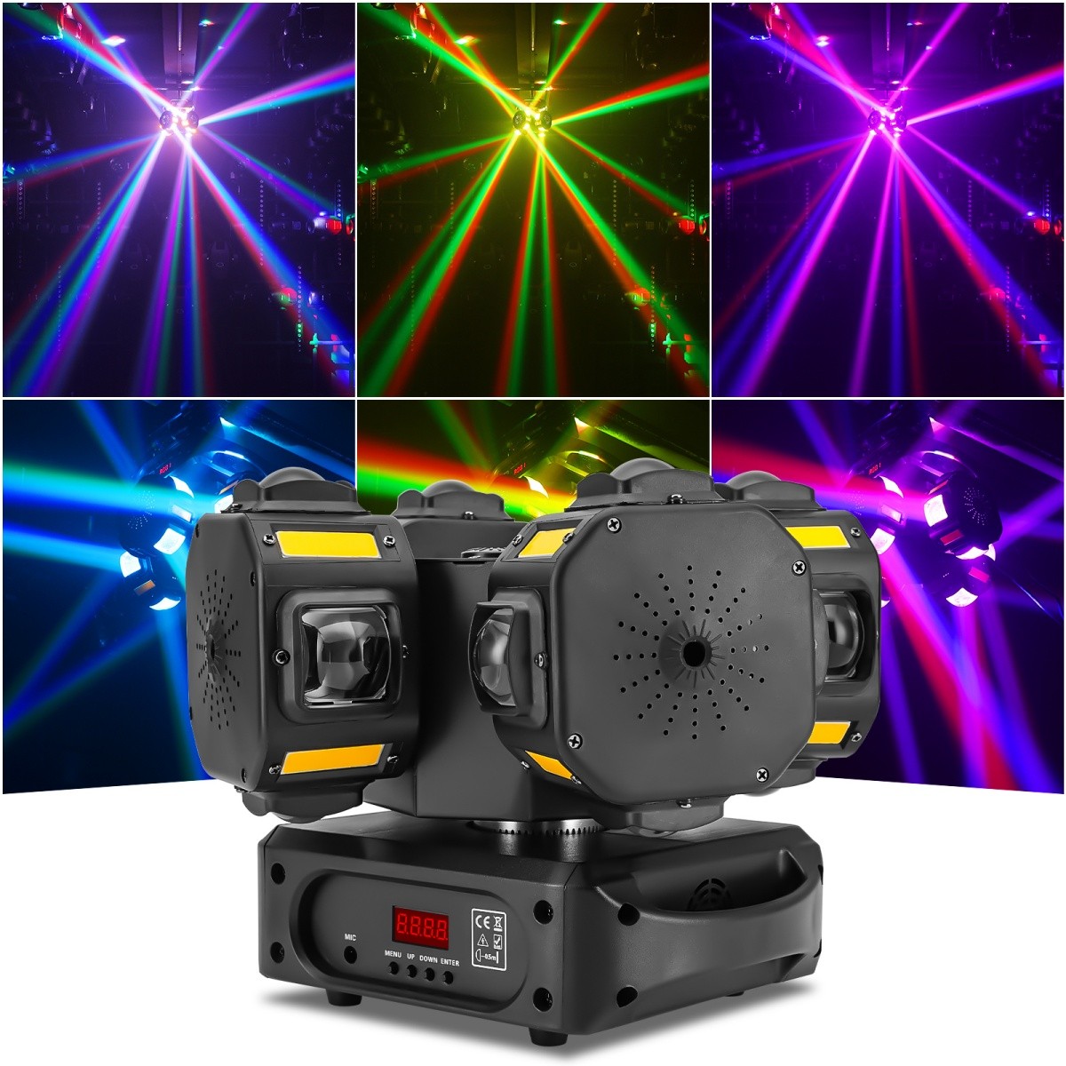 200W 4 Head Laser Moving Head Light Beam Stage Lighting LED RGBW Strobe DMX DJ
