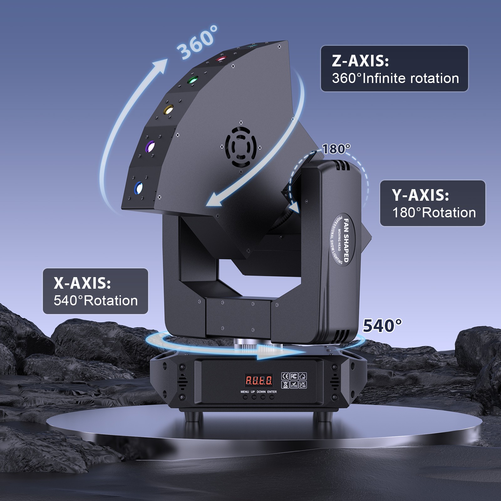 6-Eyes Laser Stage Light 3-Axis Moving Head Beam Light DMX DJ Disco Party Bar
