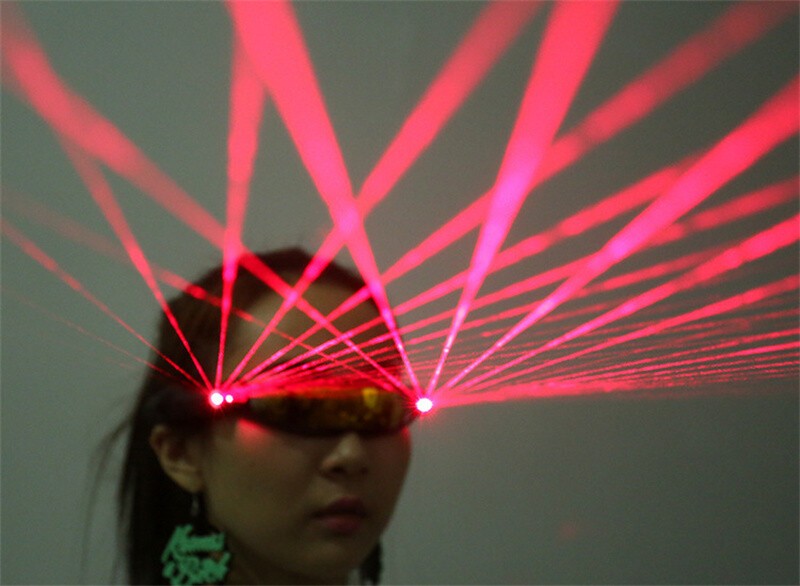 Red Green LED Light Laser Glasses Adult DJ Dancer Stage Show Party Cosplay Props