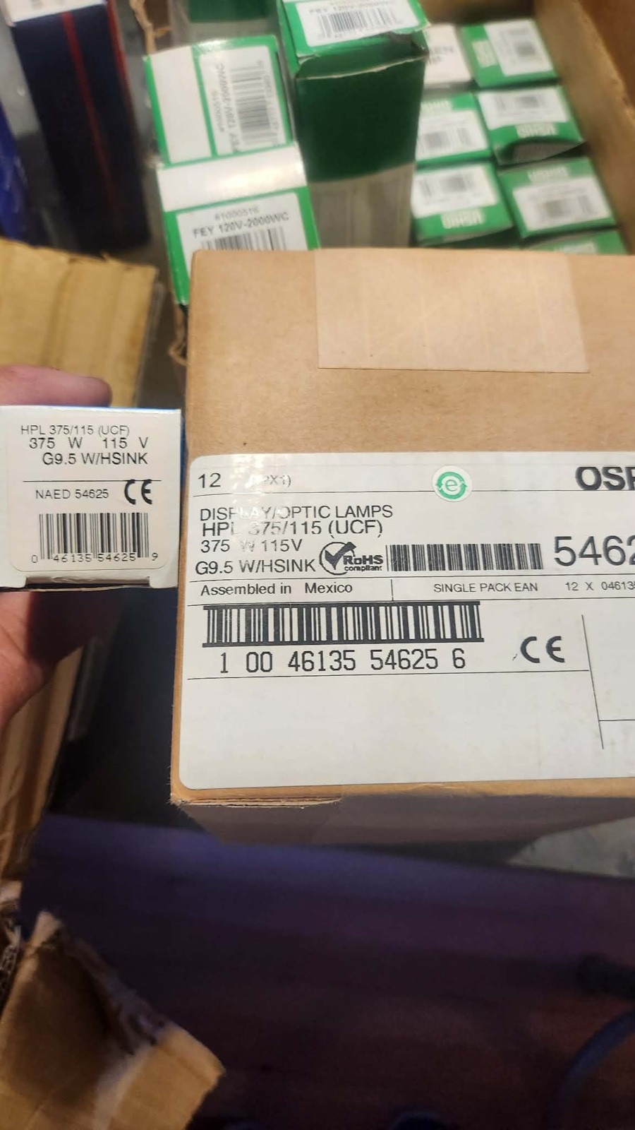 54625 Osram HPL 375/115 (UCF) HPL G9.5 Clear Halogen Lamp