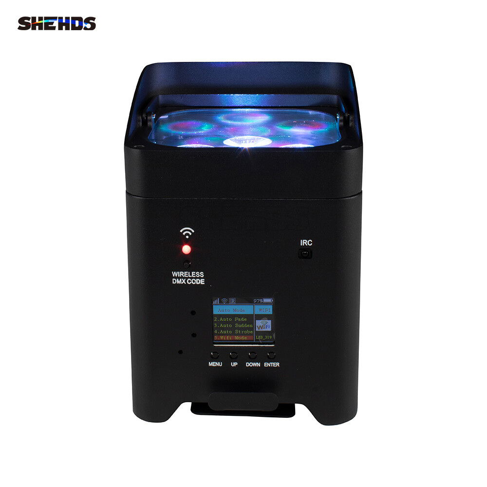 SHEHDS LED 6x18W Wifi APP Wireless Remote Control RGBWUV 6in1 Battery Par Light