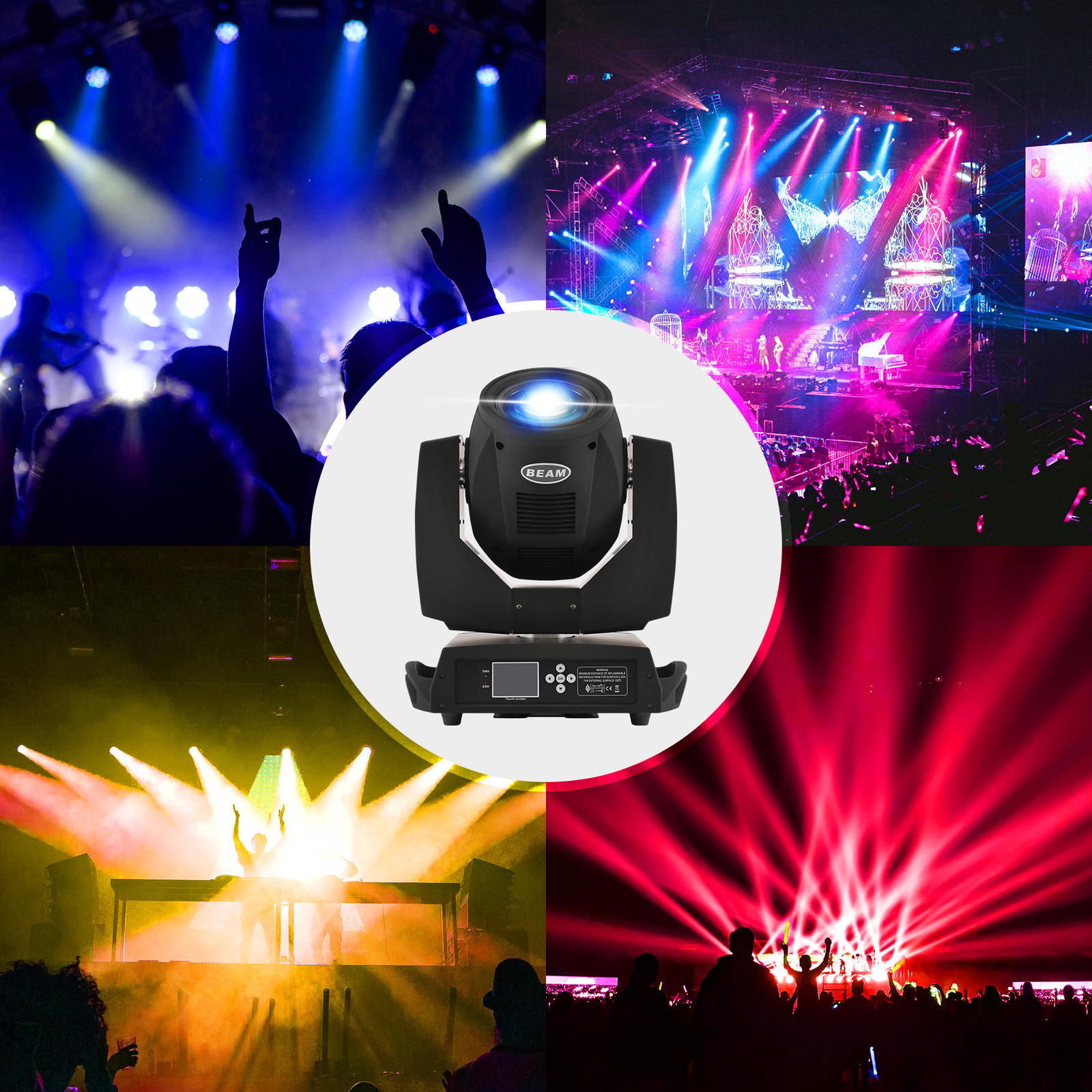 7R 230W Zoom Moving Head Beam Sharpy Light 16 Prism Strobe 16Ch Stage Party US