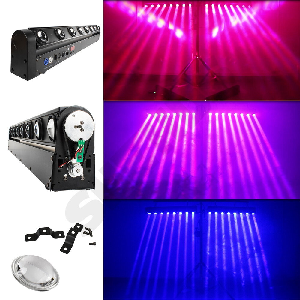 2PCS 8x12W LED Stage Moving Head Beam Bar Light RGBW DMX Disco Party Lighting
