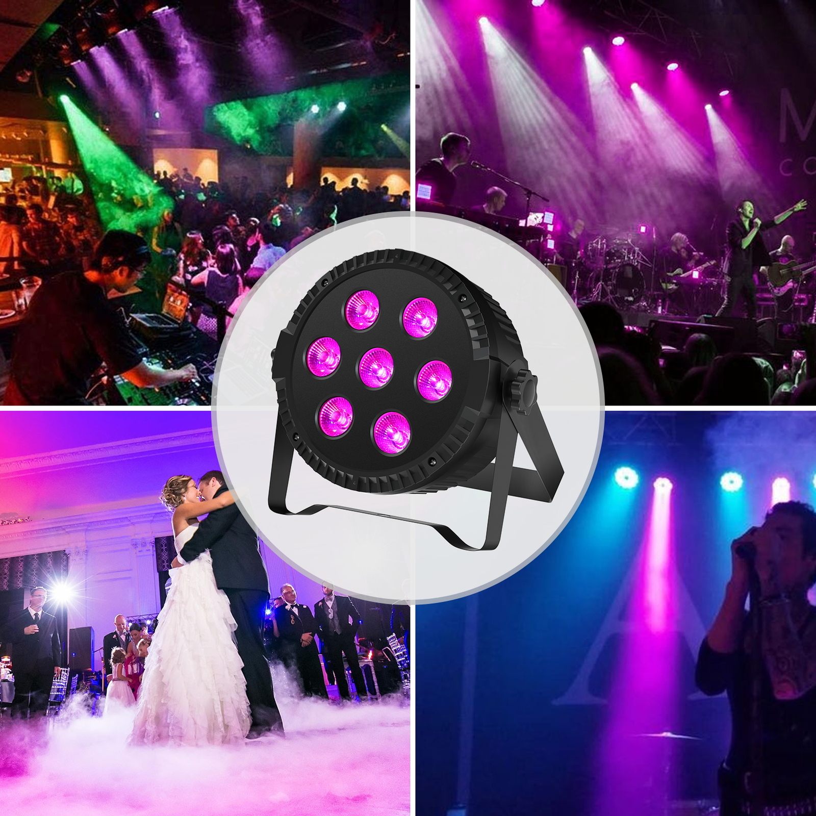 10PCS 15WX7LED RGBW PAR Light DMX Stage PAR Light Party Show DJ Disco Lights