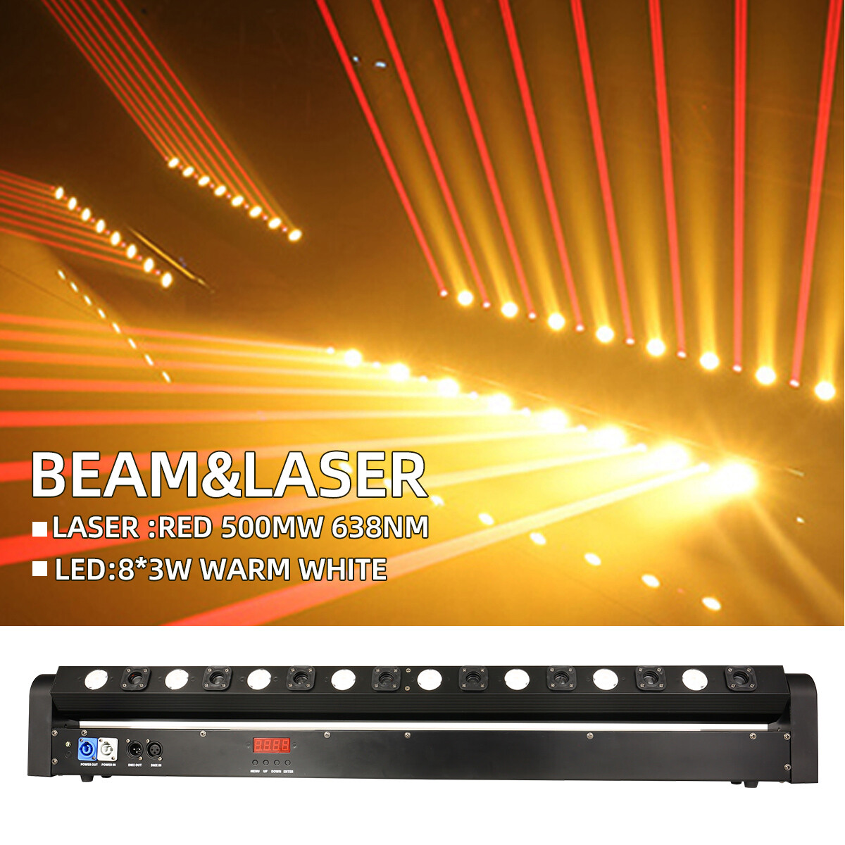 8 Eyes DMX 8+8 Red Strobe LED Beam Laser Light for Djs Disco Bar Stage Light
