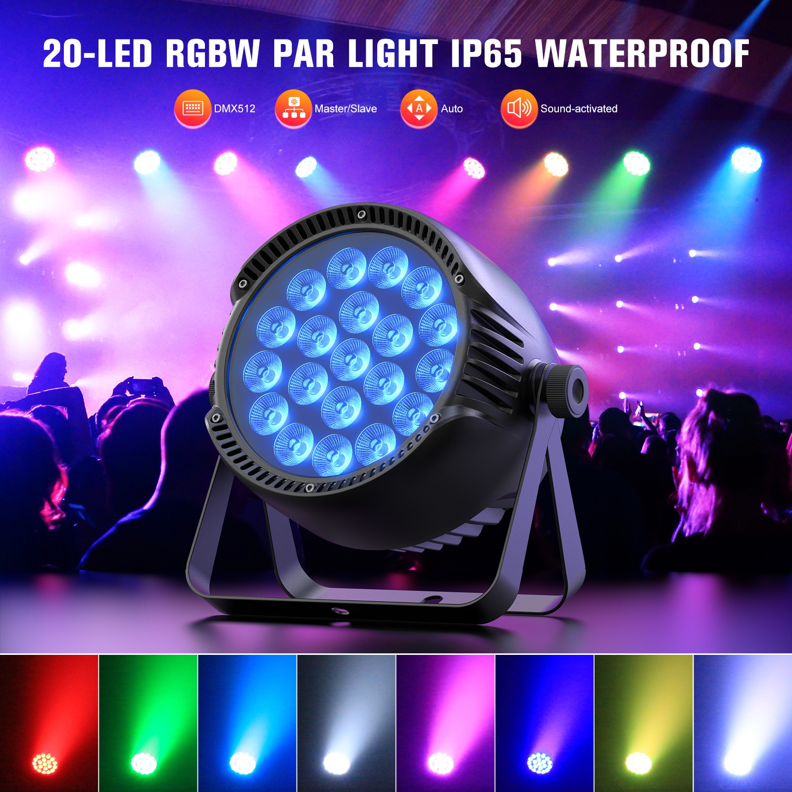 15Wx20 LED Par Light IP65 DMX512 Sound Control Indoor Outdoor Stage Lighting