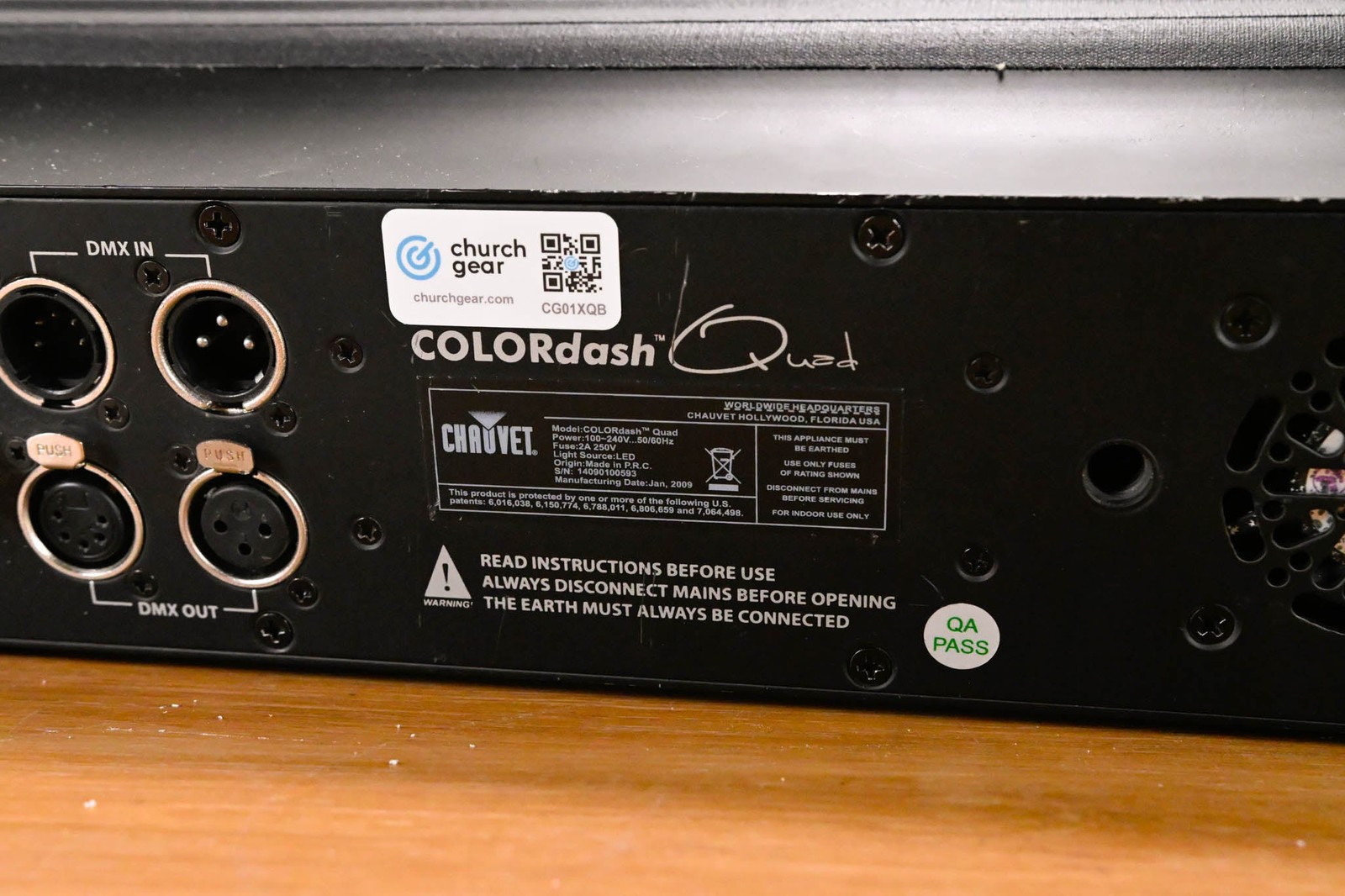 Chauvet COLORdash Quad LED DMX Wash Light Stage Fixture CG01XQB