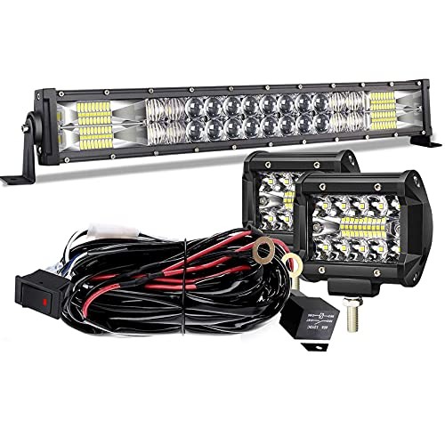 Led Light Bar 22 Inch 120W Curved 5D Flood Spot Combo Beam Off Clear Industrial