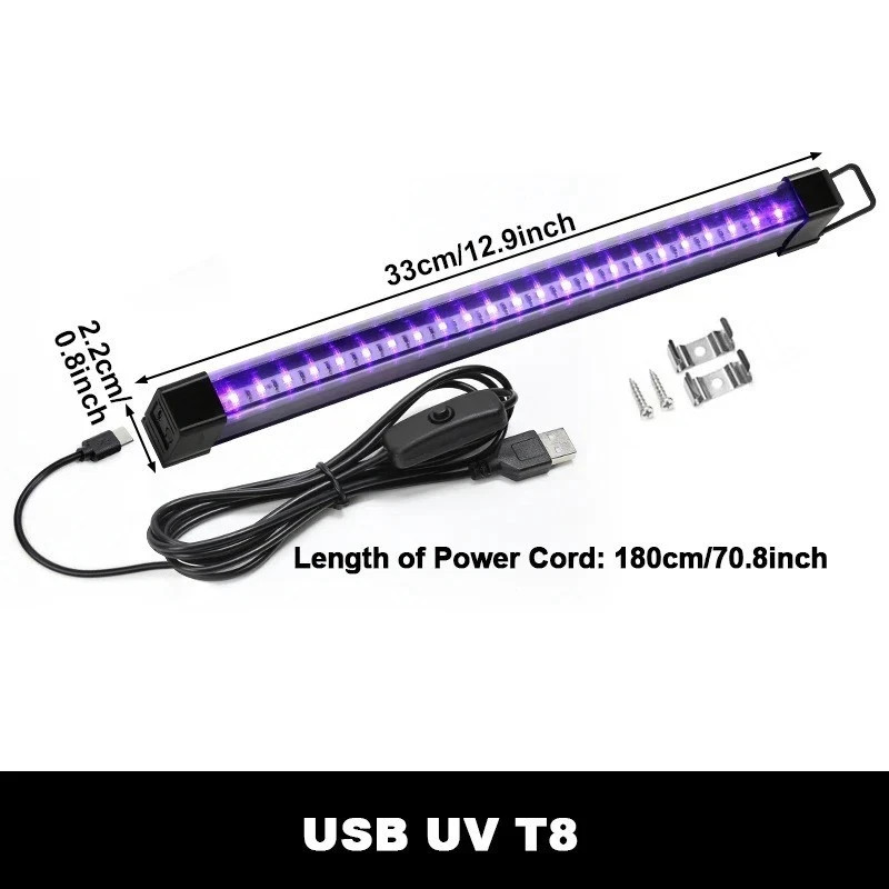 Black Light Bar Fixtures Ultraviolet Lamp Strip US Plug Party Club