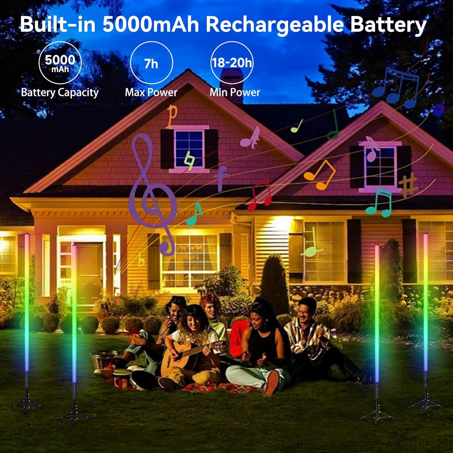 4 Pack DJ Tube Lights 4Ft Battery Powered Light Bar 120Cm Handheld LED DJ Lights