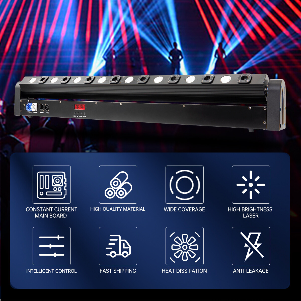 8+8 LED Beam Laser Moving Head Light DMX Stage Light for Bar dj Club Disco Party