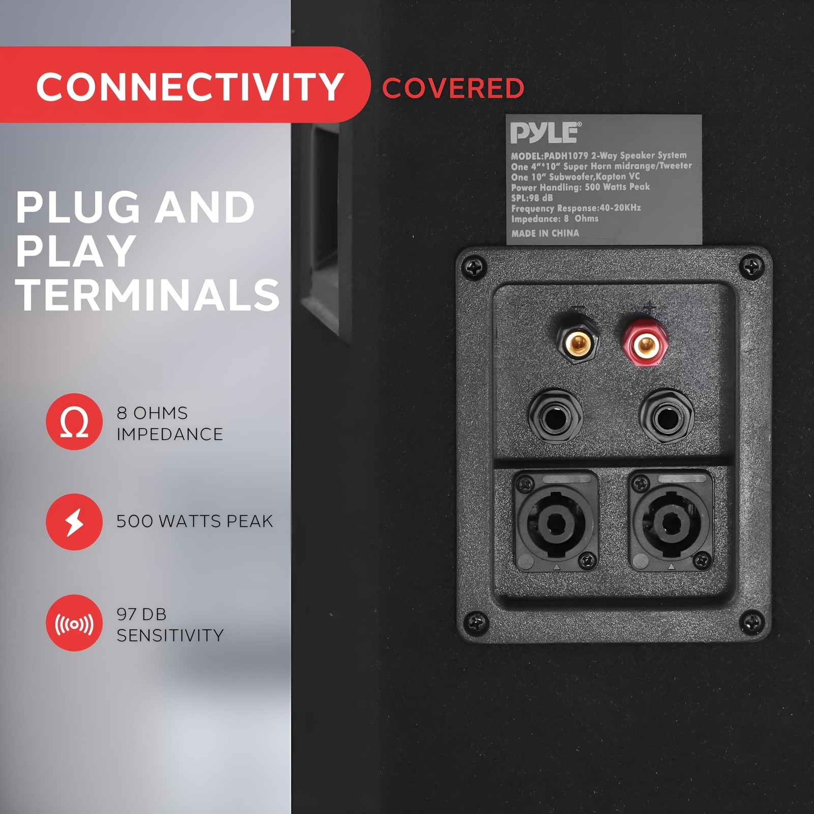 PylePro Portable Cabinet PA Speaker System – 500Watt Outdoor Sound System Vehicl