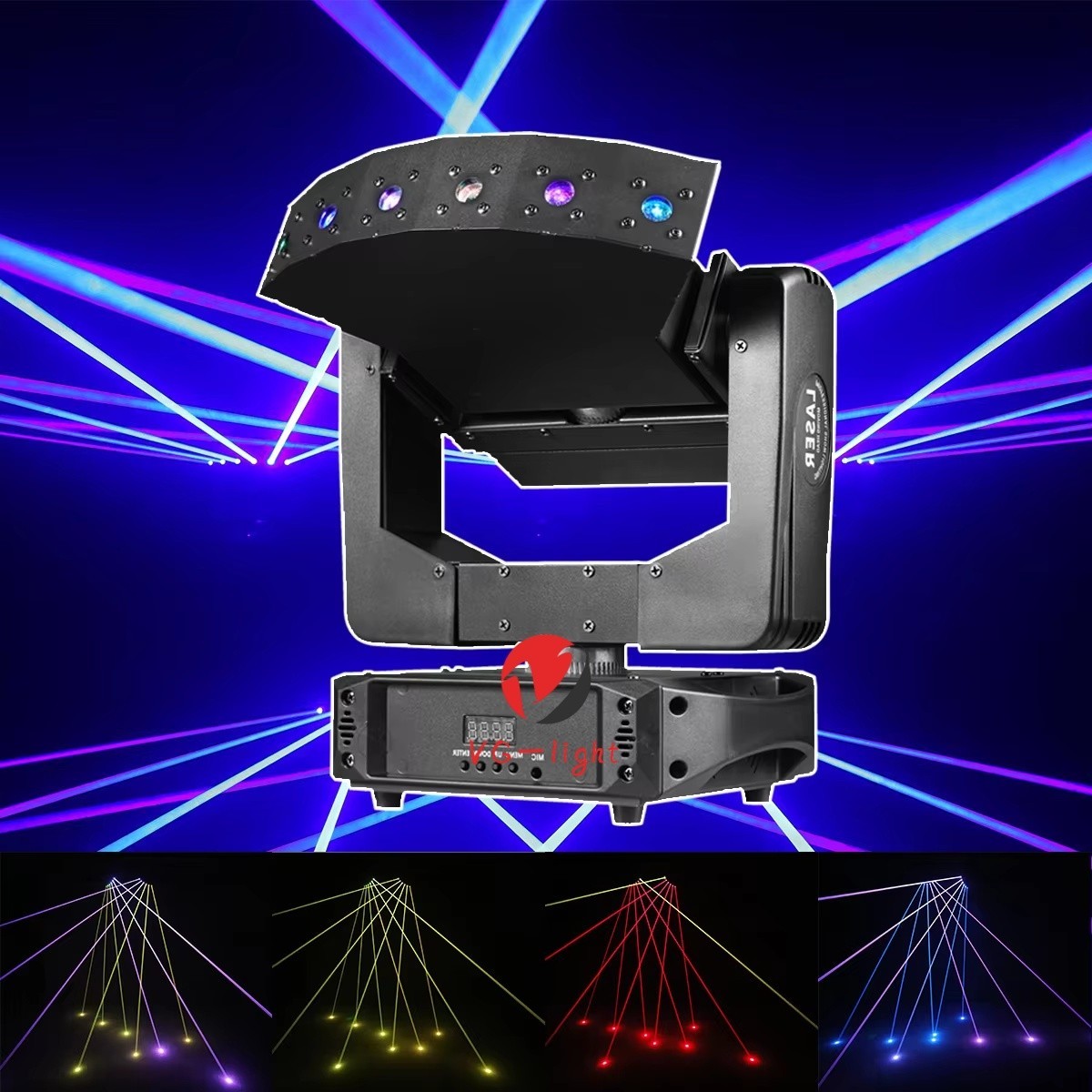 6 Eye RGB Laser Moving Head Light XYZ Axis Infinite Rotation Stage Effect Lights