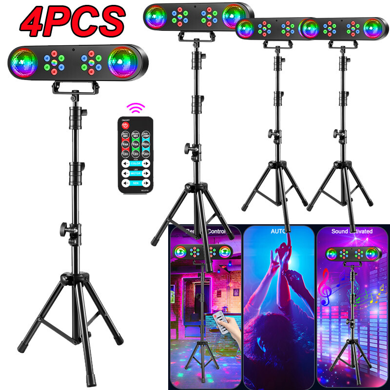 4x DJ Lights w/Stand 3IN1 Party Bar Light Set For Disco Stage Gig Band Wedding