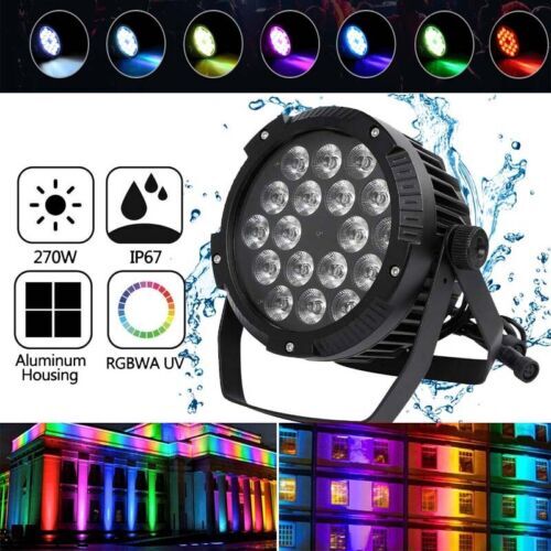 18X18W Waterproof IP65 LED Par Light DMX RGBW 4 IN 1 DJ Stage Outdoor Lighting