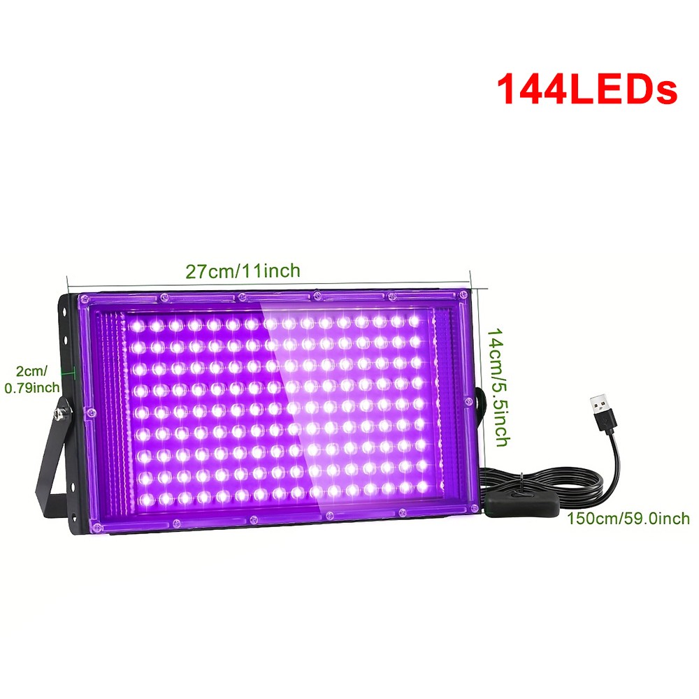50W-100W LED Black Light Powerful UV Spotlight 395nm UV Lamp for Christmas Light