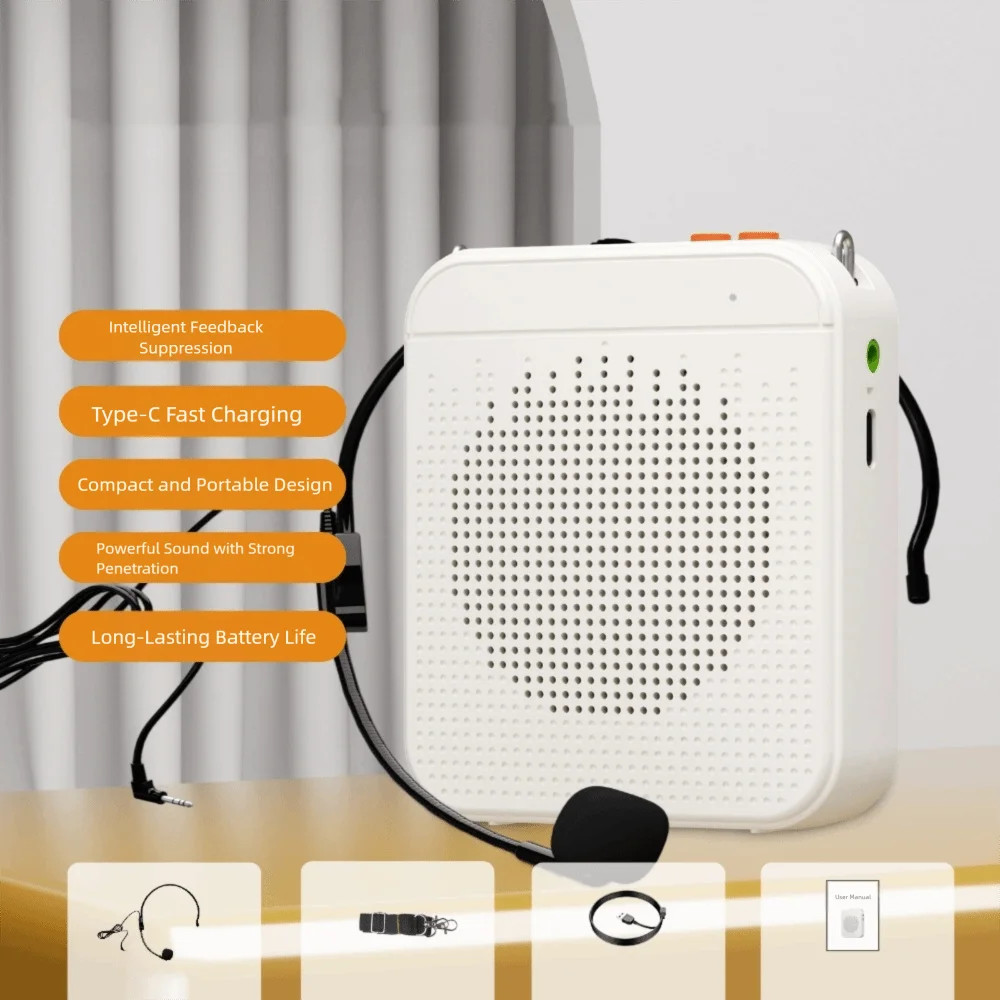 K5 Wireless Voice Amplifier with Belt Lightweight Bluetooth Speaker FM Radio Pla
