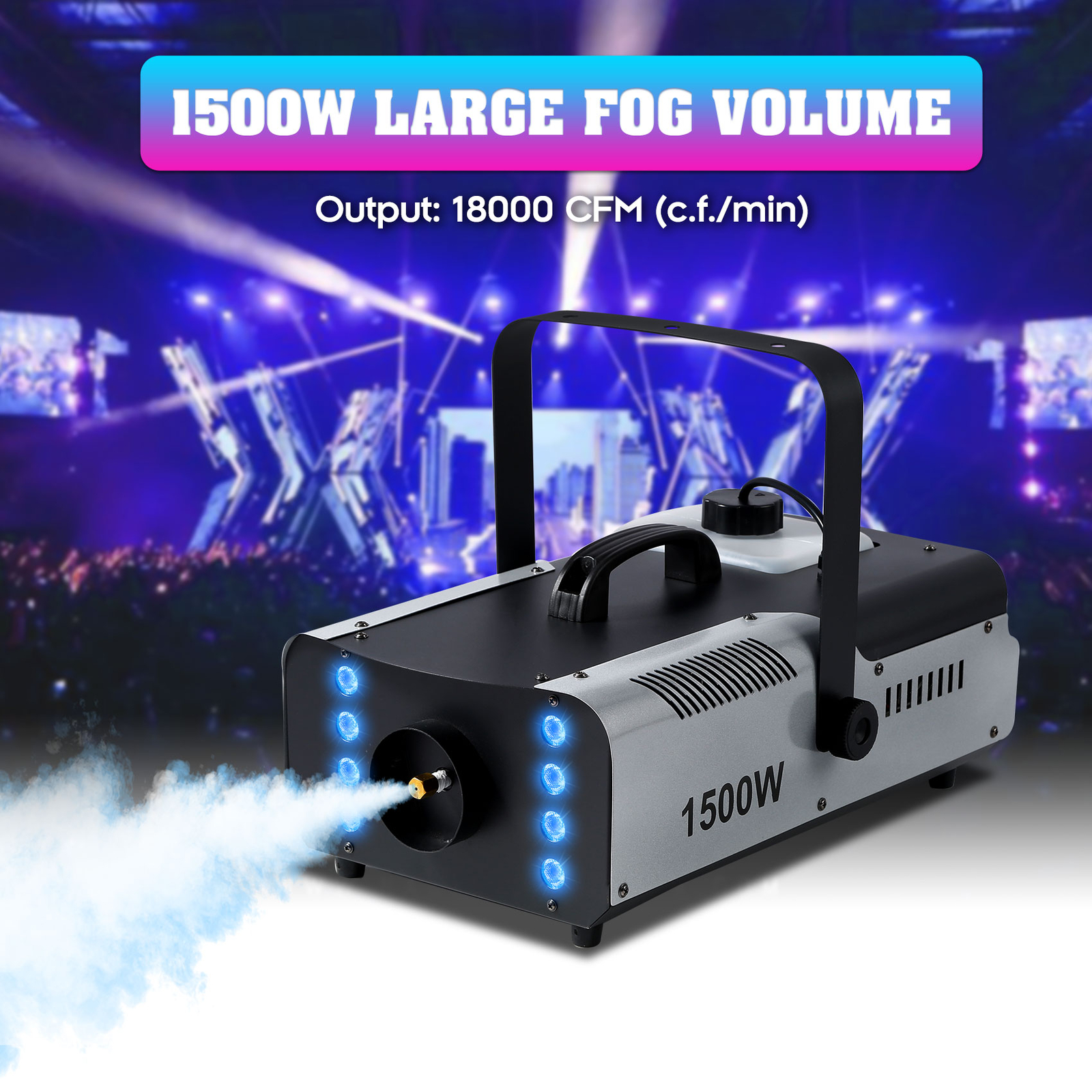 1500W No LED/8LED/12LED Light Smoke Fog Machine fogger Stage DJ Party w/ Remote