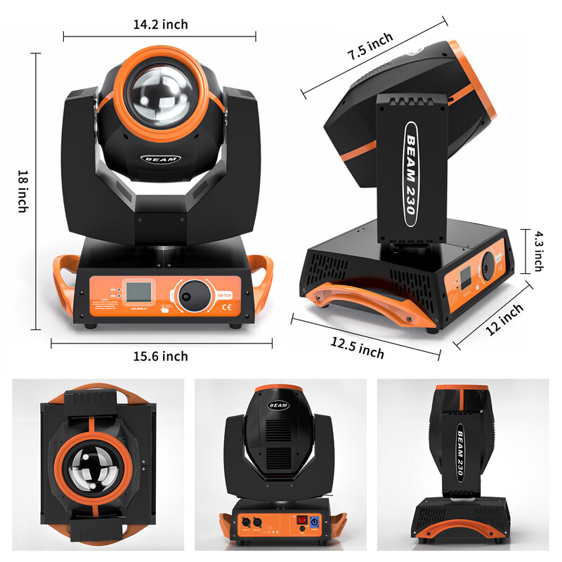 230W 7R Zoom Moving Head Light 8+16Prisms DMX512 17Gobo Stage Light Bar DJ Show