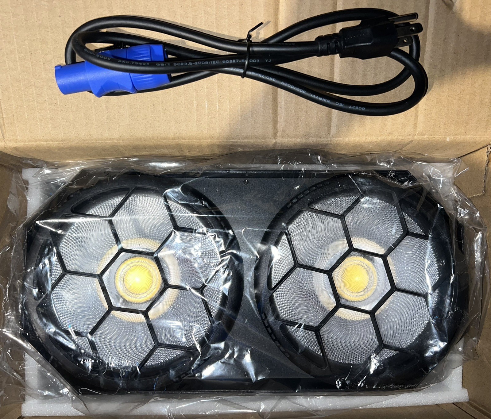 Stage Lights Spotlight 2x100W Warm/Cool White COB Par Light 48×0.2W RGB LED