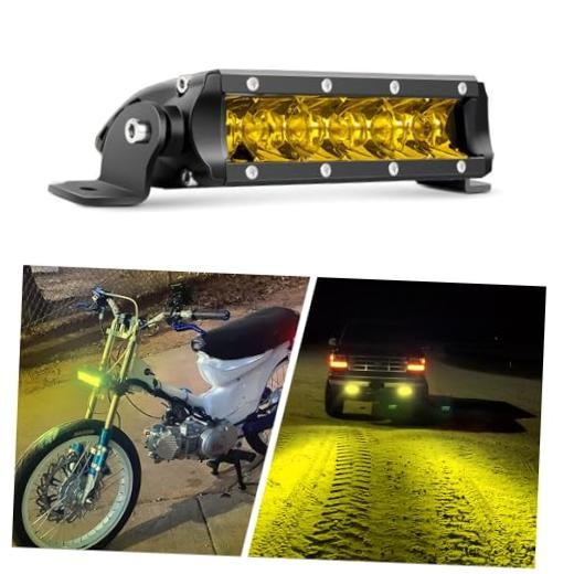 Yellow Led Light Bar, 7 INCH Spot Waterproof Led Pod 7 Inch Spot – 1 Pack